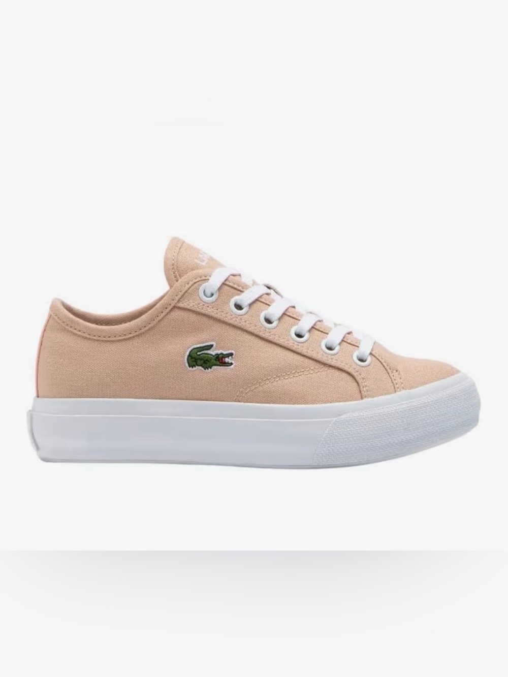 Lacoste Tan Canvas Low-Top Sneaker with White Sole